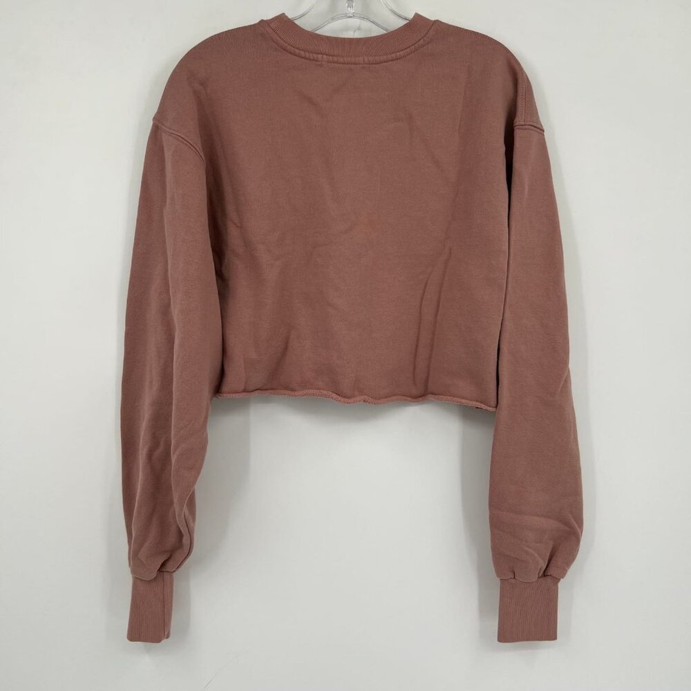 Good American Pink Cropped Crewneck Sweatshirt | Made in USA - Picture 3 of 7